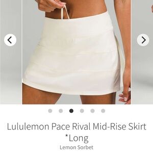 Lululemon Pace Rival Skirt Long lemon Sorbet size 6